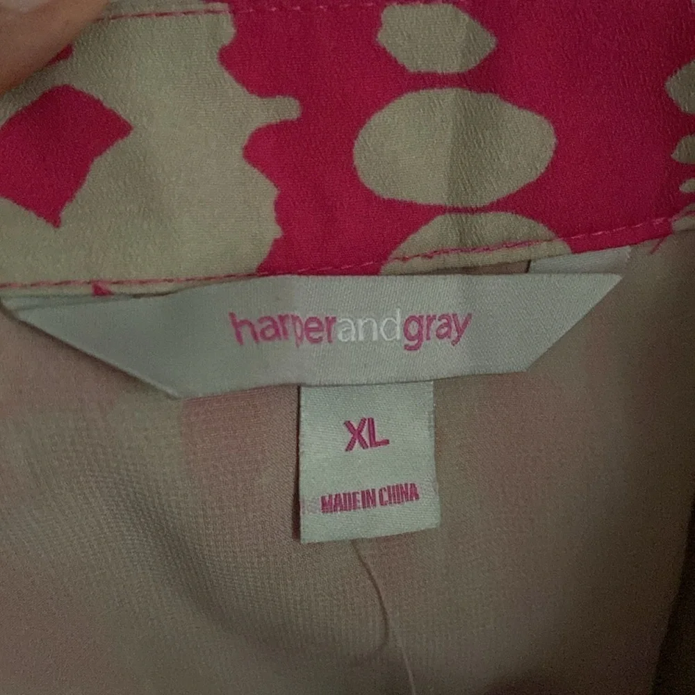 Harper And Gray Red And Tan Abstract Button Down Pleated Mini Skirt Size XL